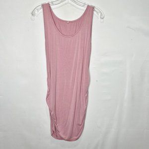 Unbranded Maternity Woman’s Tank Top sz XL Pink Gathered Sides Round Neck